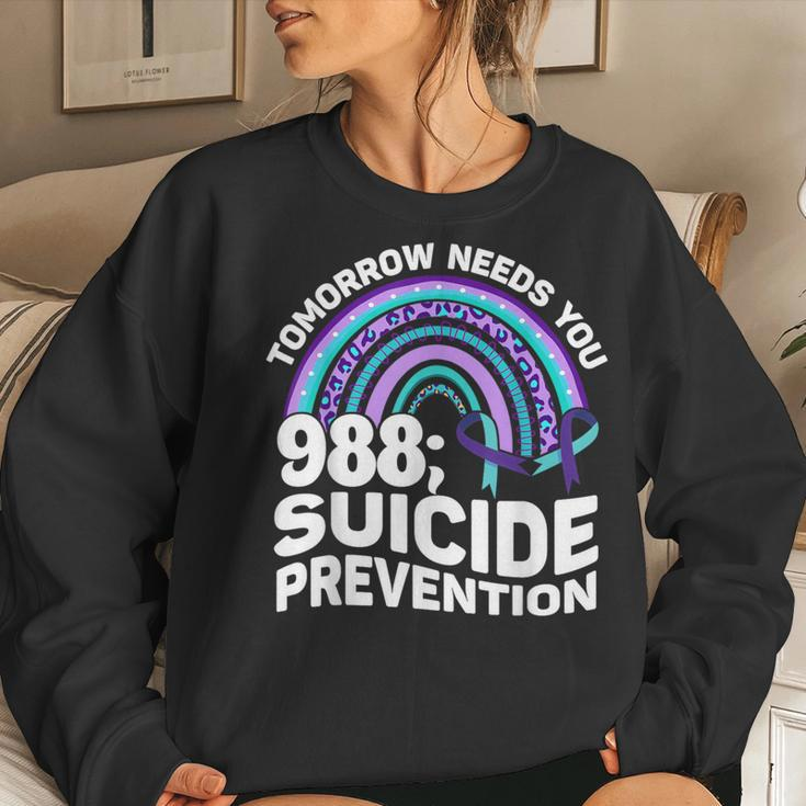 Tomorrow Needs You 988 Suicide Prevention Awareness Rainbow Women Sweatshirt Gifts for Her