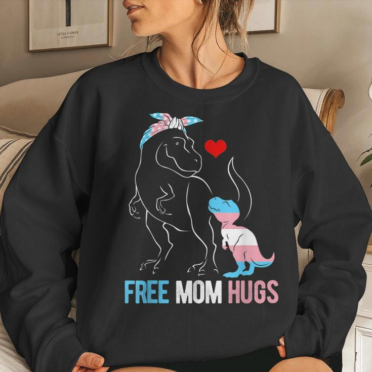 Trans Free Mom Hugs Dinosaur Rex Mama Transgender Pride Women Sweatshirt Gifts for Her