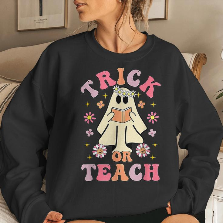 Trick Or Teach Teacher Happy Halloween Costume Women Sweatshirt Gifts for Her