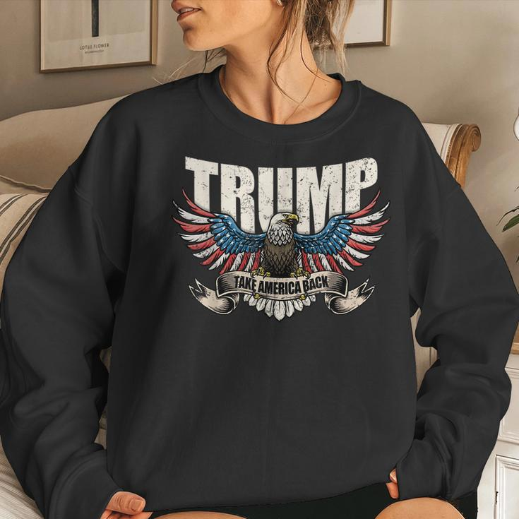 Trump 2024 Flag Take America Back Donald Trump Women Sweatshirt Gifts for Her