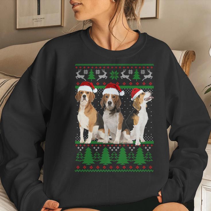 Ugly Christmas Sweater Beagle Dog Women Sweatshirt Monsterry