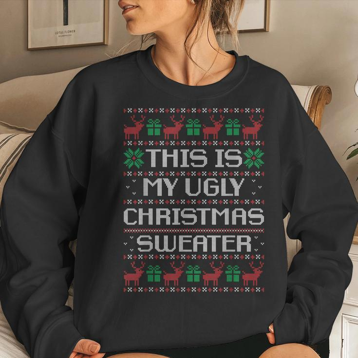 This Is Ugly Christmas Sweater Christmas Ugly Sweater Women Sweatshirt Gifts for Her