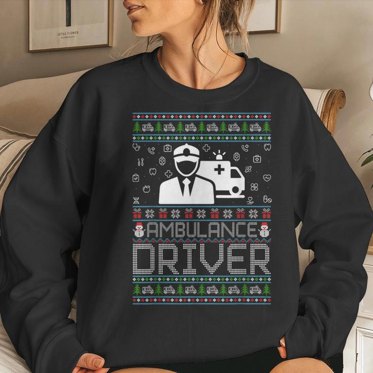 Ugly Christmas Sweaters Xmas Ugly Ambulance Driver Women Sweatshirt Gifts for Her