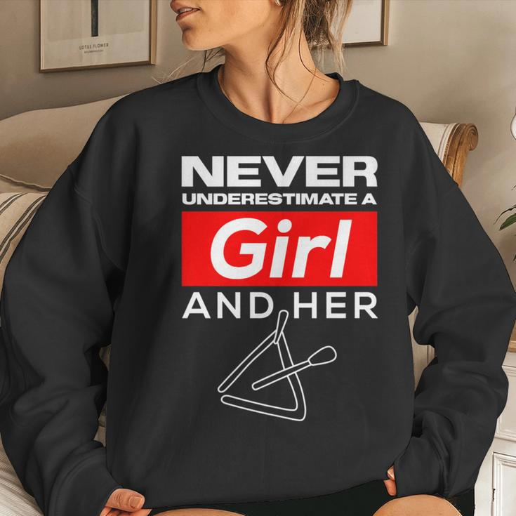 Never Underestimate A Girl And Her Triangle Women Sweatshirt Gifts for Her