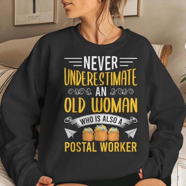 Never Underestimate An Old Woman Also A Postal Worker Women Sweatshirt Gifts for Her