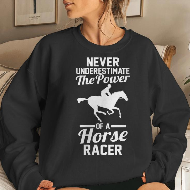 Never Underestimate The Power Of A Horse Racer Women Sweatshirt Gifts for Her