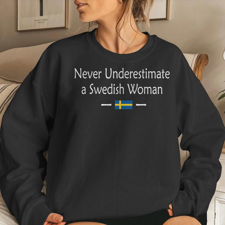 Never Underestimate A Swedish Woman Women Sweatshirt Gifts for Her