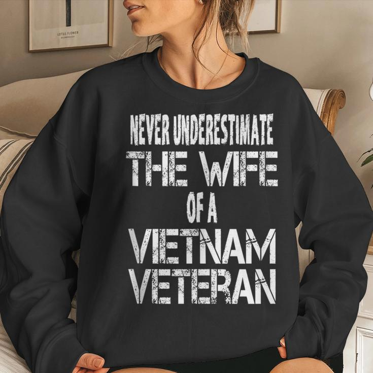 Never Underestimate The Wife Of A Vietnam Veteran Women Sweatshirt Gifts for Her