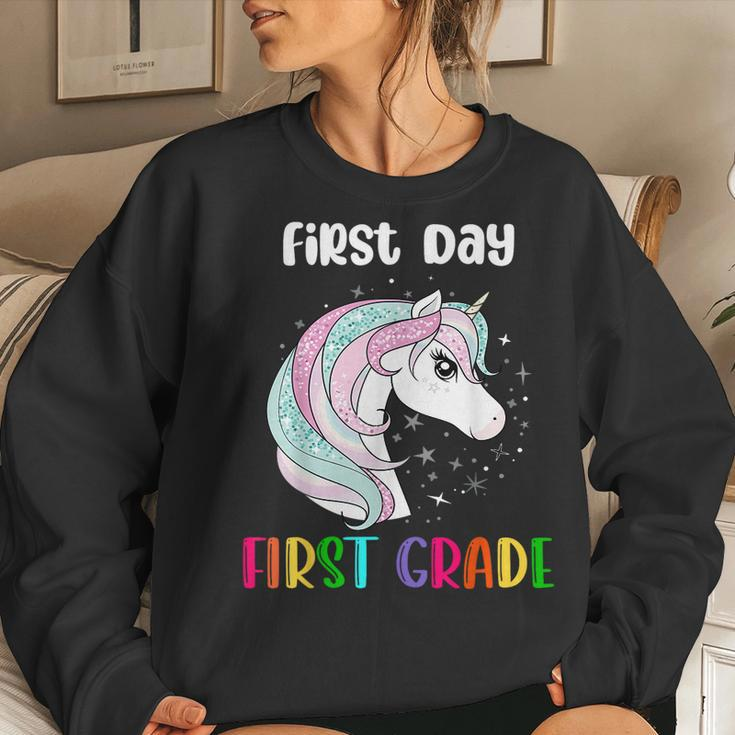 Unicorn First Day Of First Grade 1St Day Of School Girls Women Sweatshirt Gifts for Her