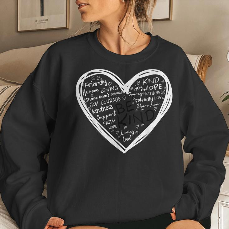 Unity Day Orange Heart Be Kind Anti Bullying Kindness Women Sweatshirt Gifts for Her
