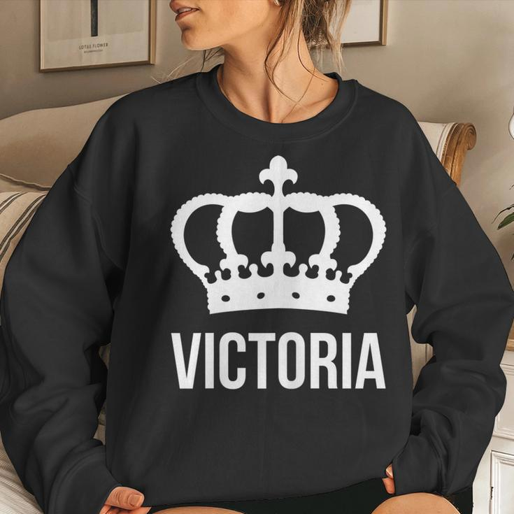 Victoria Name For Women - Queen Princess Crown Women Sweatshirt Gifts for Her