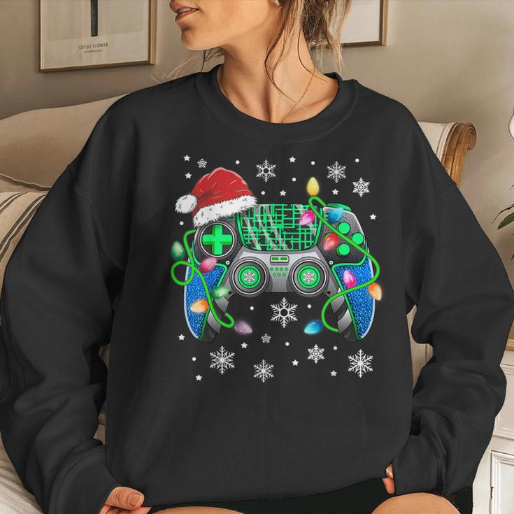 Video Game Controller Christmas Santa Hat Gamer Boys Women Sweatshirt Gifts for Her