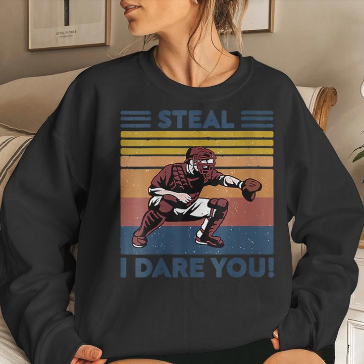 Vintage Steal I Dares You BaseballWomen Sweatshirt Gifts for Her