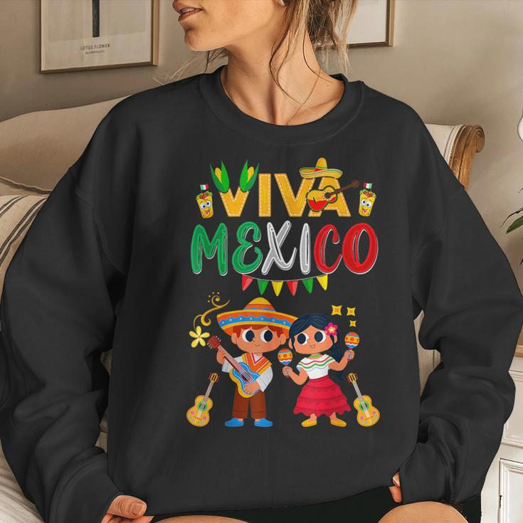 Viva Mexico Boys Girl Maracas Guitar Mexican Independence Women Sweatshirt Gifts for Her