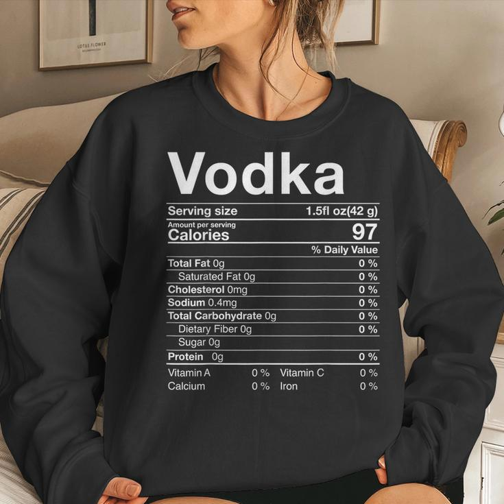 Vodka Nutrition Facts Thanksgiving Drinking Costume Women Sweatshirt Gifts for Her