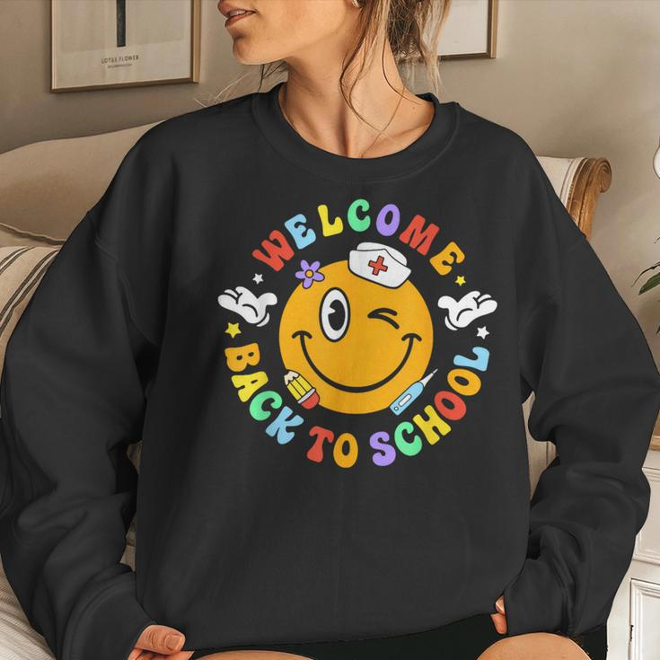 Welcome Back To School Nurse Life Teacher Women Girl Women Crewneck Graphic Sweatshirt Gifts for Her