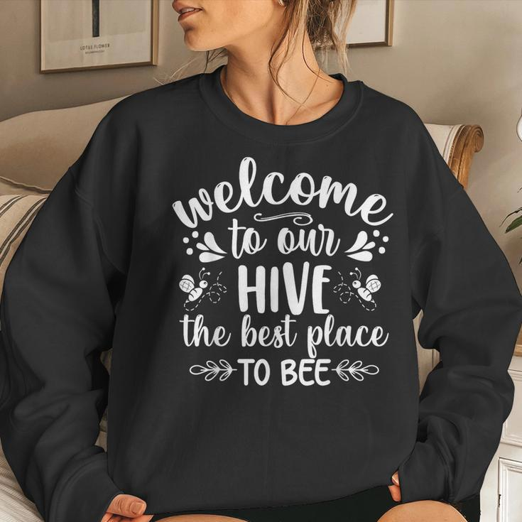 Welcome To Our Hive The Best Place To Bee Women Crewneck Graphic Sweatshirt Gifts for Her
