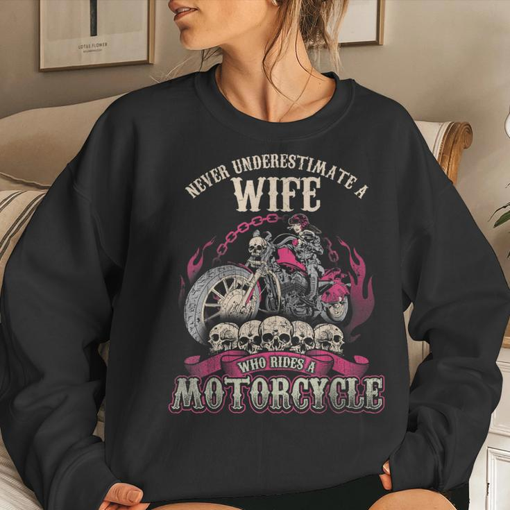 Wife Biker Chick Never Underestimate Motorcycle Women Sweatshirt Gifts for Her