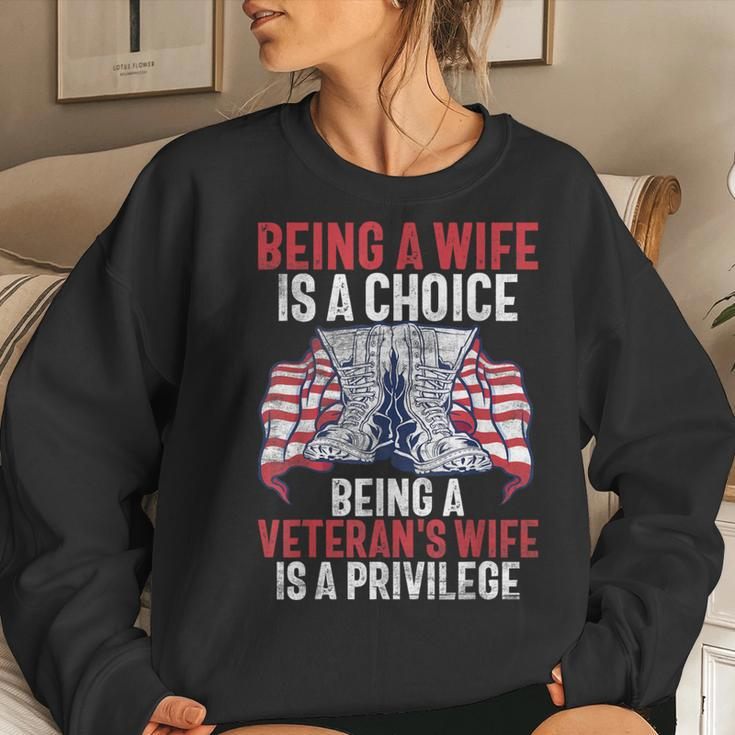 Being A Wife Is A Choice Being A Veteran's Wife Is Privilege Women Sweatshirt Gifts for Her