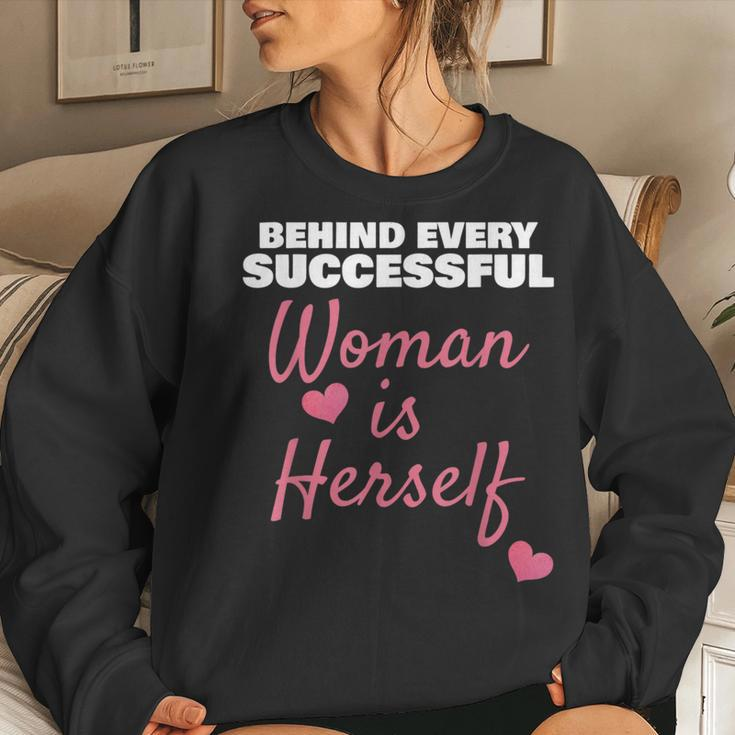 Wife Mom Boss Behind Every Successful Woman Is Herself Women Sweatshirt Gifts for Her