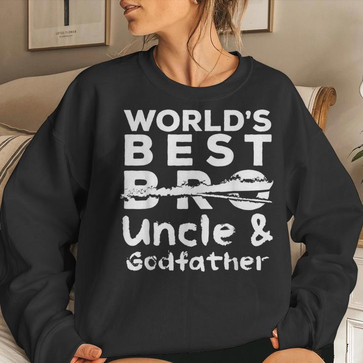 Worlds Best Bro Uncle Godfather Baby Reveal 2020 Women Sweatshirt Gifts for Her
