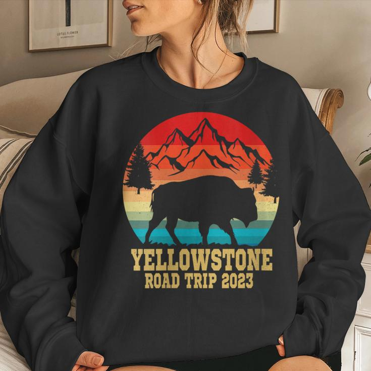 Yellowstone National Park Family Road Trip 2023 Matching Women Crewneck Graphic Sweatshirt Gifts for Her