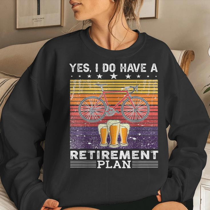 Yes I Do Have A Retirement Plan Bike And Beer Women Sweatshirt Gifts for Her