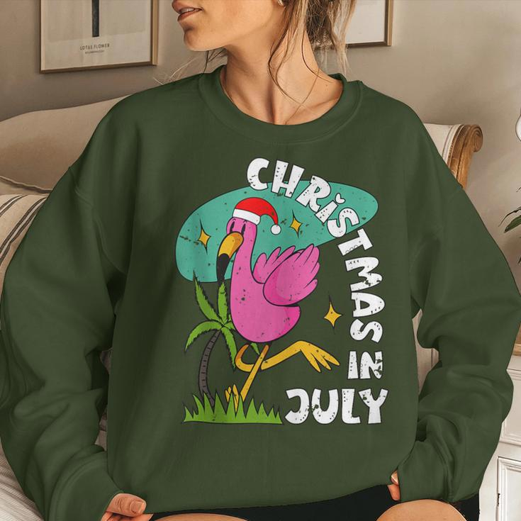 Christmas In July Flamingo Cute Beach Summer Christmas July Women Sweatshirt Gifts for Her