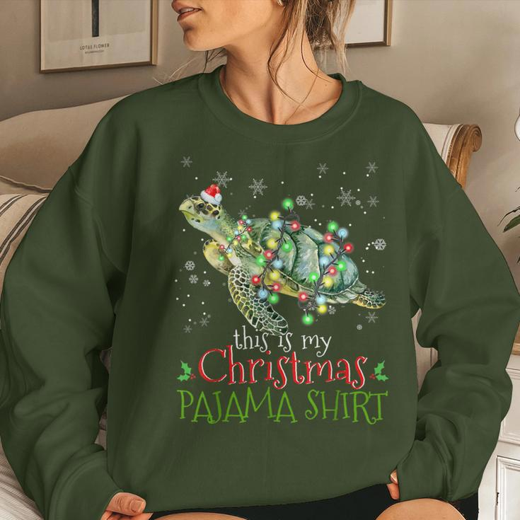 This Is My Christmas Pajama Sea Turtle Christmas Women Sweatshirt Gifts for Her