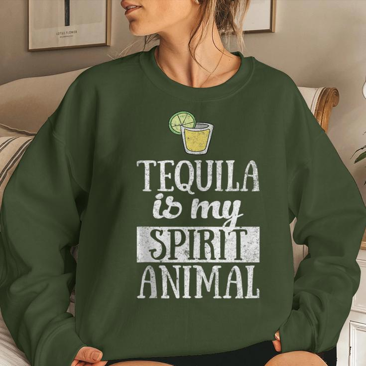 Christmas Tequila Drinking Tequila Is My Spirit Animal Women Sweatshirt Gifts for Her