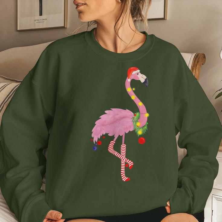 Cute And Fun Tropical Flamingo Christmas Women Sweatshirt Gifts for Her