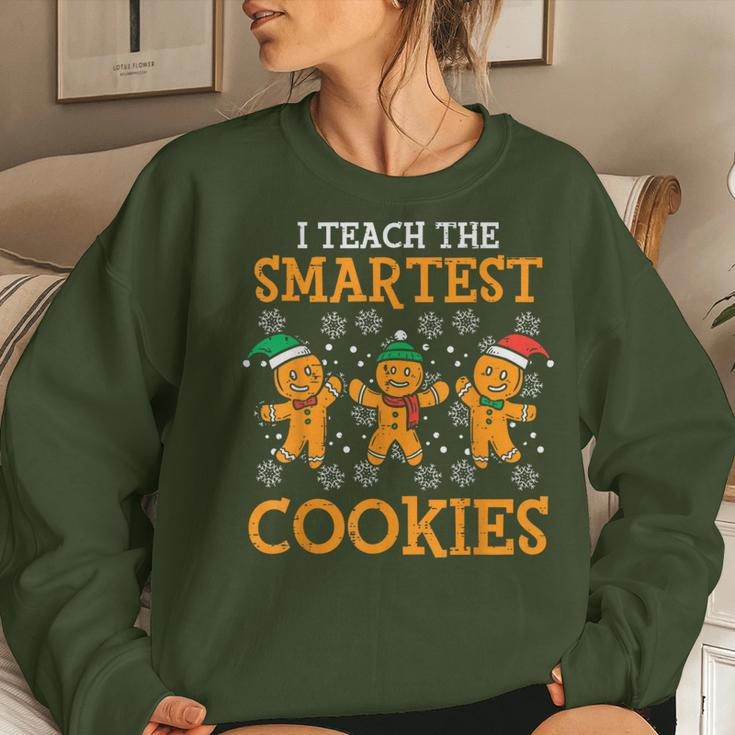 I Teach The Smartest Cookies Teacher Christmas Women Sweatshirt Gifts for Her