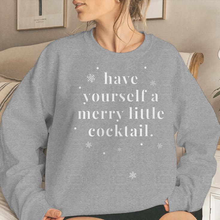 Merry Little Cocktail Drinking Christmas Top Women Sweatshirt Gifts for Her