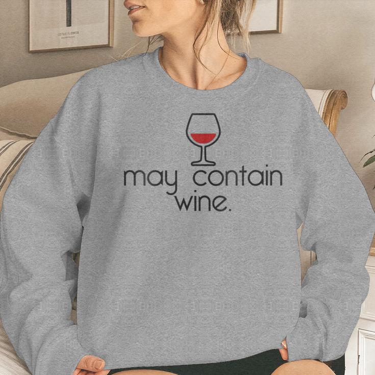 May Contain Wine Christmas Drinking Red Wines Meme Women Sweatshirt Gifts for Her
