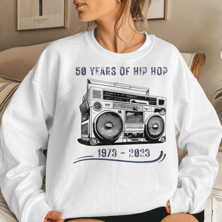 50 Years Of Hip Hop 50Th Anniversary Of Rap Women Sweatshirt Gifts for Her