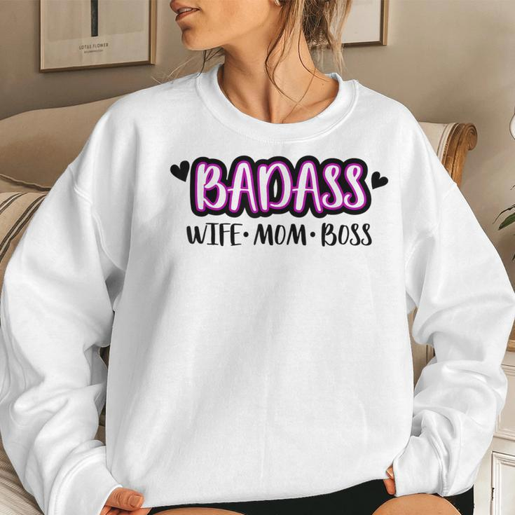 Badass Wife Mom Boss Moms Life Cute Working Women Sweatshirt Gifts for Her