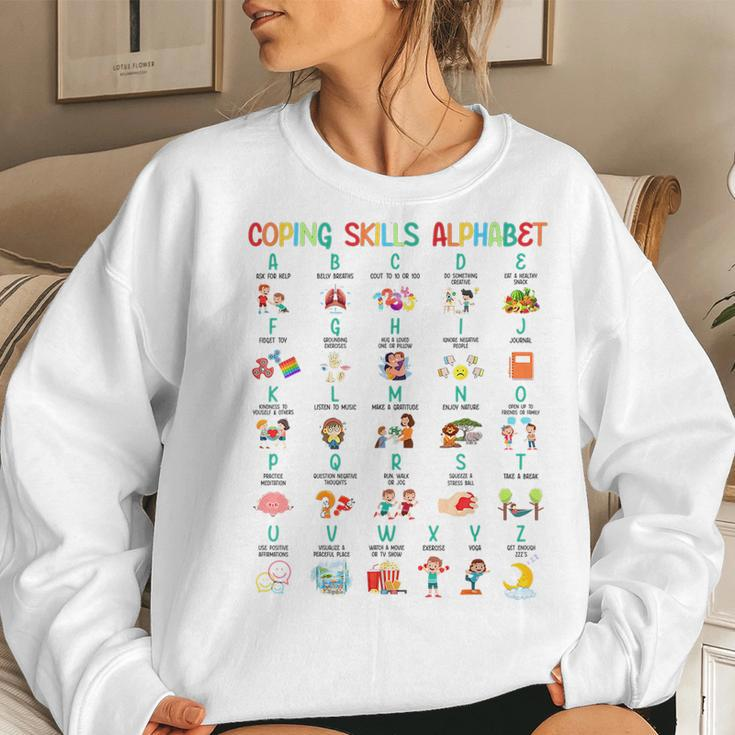 Coping Skills Alphabet Teachers Mental Health Awareness Day Women Sweatshirt Gifts for Her
