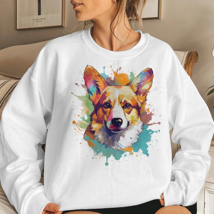 Corgi Mom Dog Lover Colorful Artistic Corgi Owner Women Sweatshirt Gifts for Her