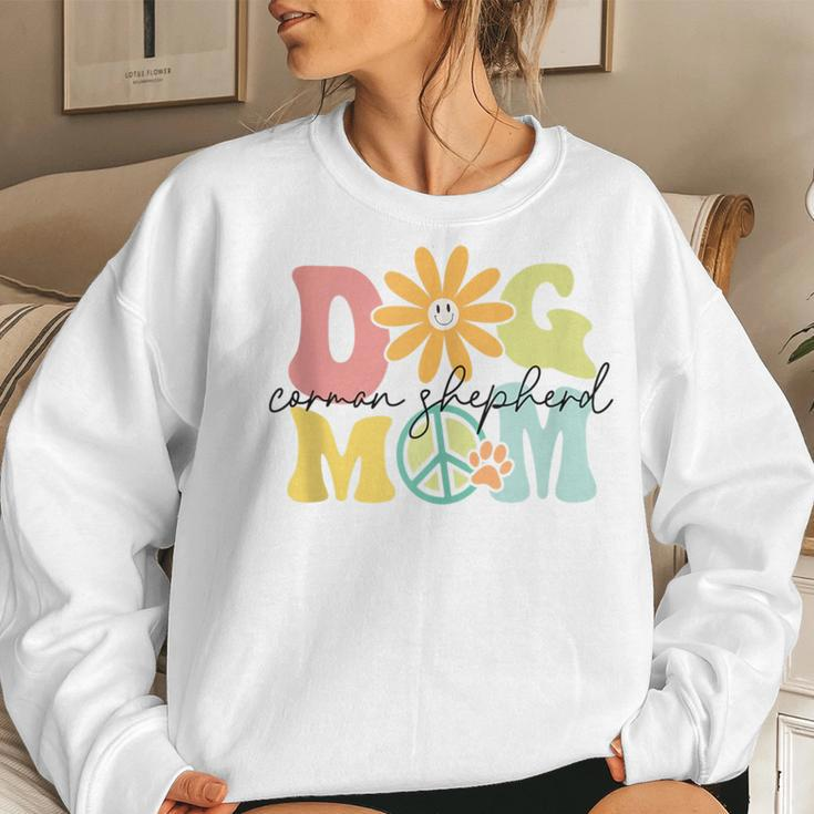 Corman Shepherd Groovy Dog Mom Pet Lover Women Sweatshirt Gifts for Her