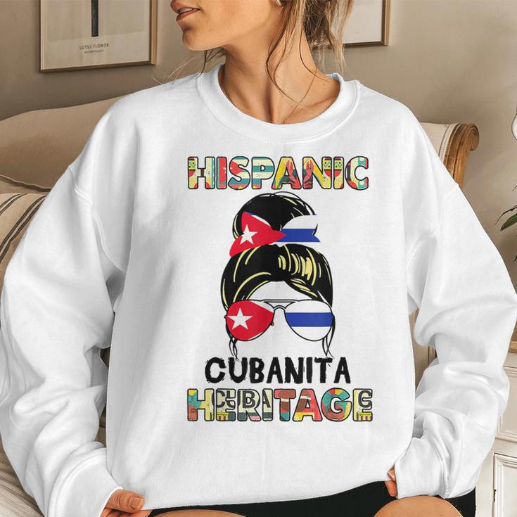 Cubanita Cuba Hispanic Heritage Month Cuban Flag Women Sweatshirt Gifts for Her