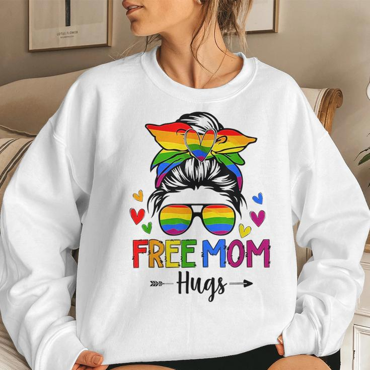 Free Mom Hugs Free Mom Hugs Inclusive Pride Lgbtqia Women Sweatshirt Gifts for Her