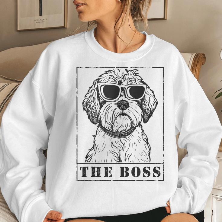 The Boxerdoodle Boss Mom Dad Dog Lover Women Sweatshirt Gifts for Her