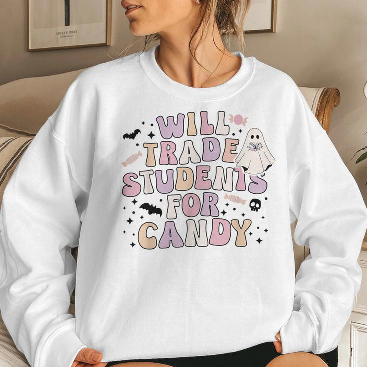I Will Trade Students For Candy Teachers Halloween Women Sweatshirt Gifts for Her