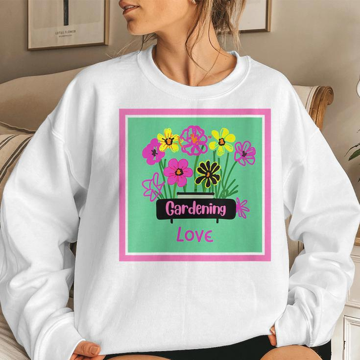 Gardening Lover Plant Nature Flower Blue Pink Yellow Green Women Sweatshirt Gifts for Her