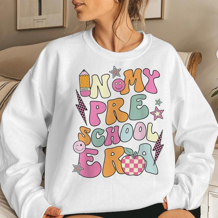 Groovy In My Preschool Era Teacher Back To School Women Women Sweatshirt Gifts for Her