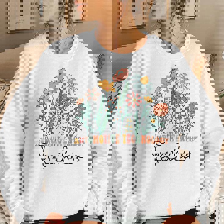 Groovy Wildflower Automotive Technology Teacher Women Sweatshirt Gifts for Her