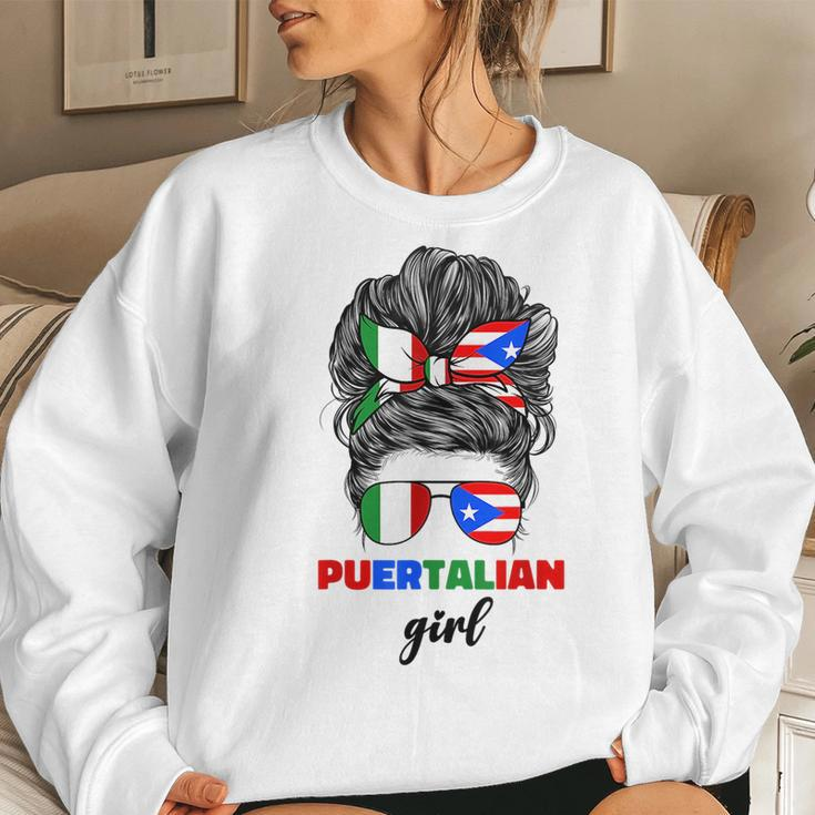 Half Italian And Puerto Rican Rico Italy Flag Girl For Women Women Crewneck Graphic Sweatshirt Gifts for Her