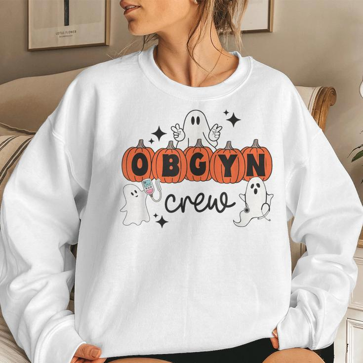Halloween Obgyn Crew Ghost Obstetrics Nurse Squad Pumpkin Women Sweatshirt Gifts for Her