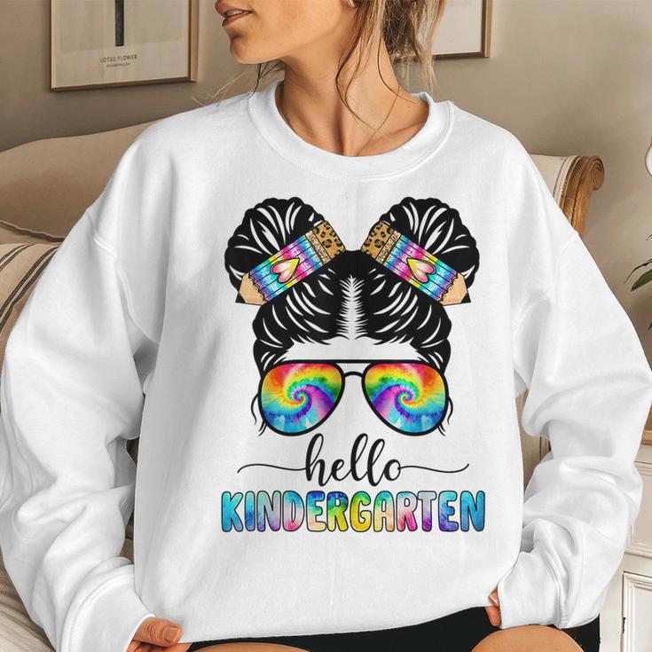 Hello Kindergarten Girl Back To School Pencil Cute Teacher Women Sweatshirt Gifts for Her