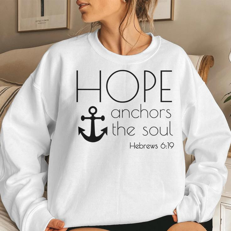 Hope Anchors The Soul Hebrews 619 Christians Belief Women Sweatshirt Gifts for Her